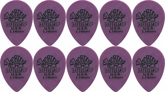 10 x Jim Dunlop Tortex Small Tear Drop 1.14MM Gauge Guitar Picks 423R