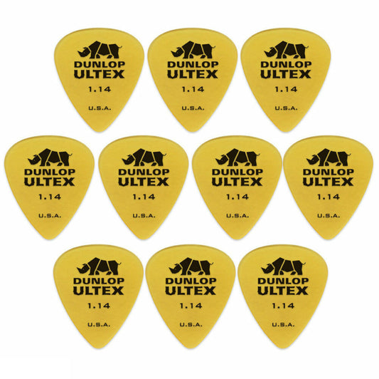 10 x Dunlop Ultex Standard 1.14MM Gauge Guitar Picks 421R Plectrums