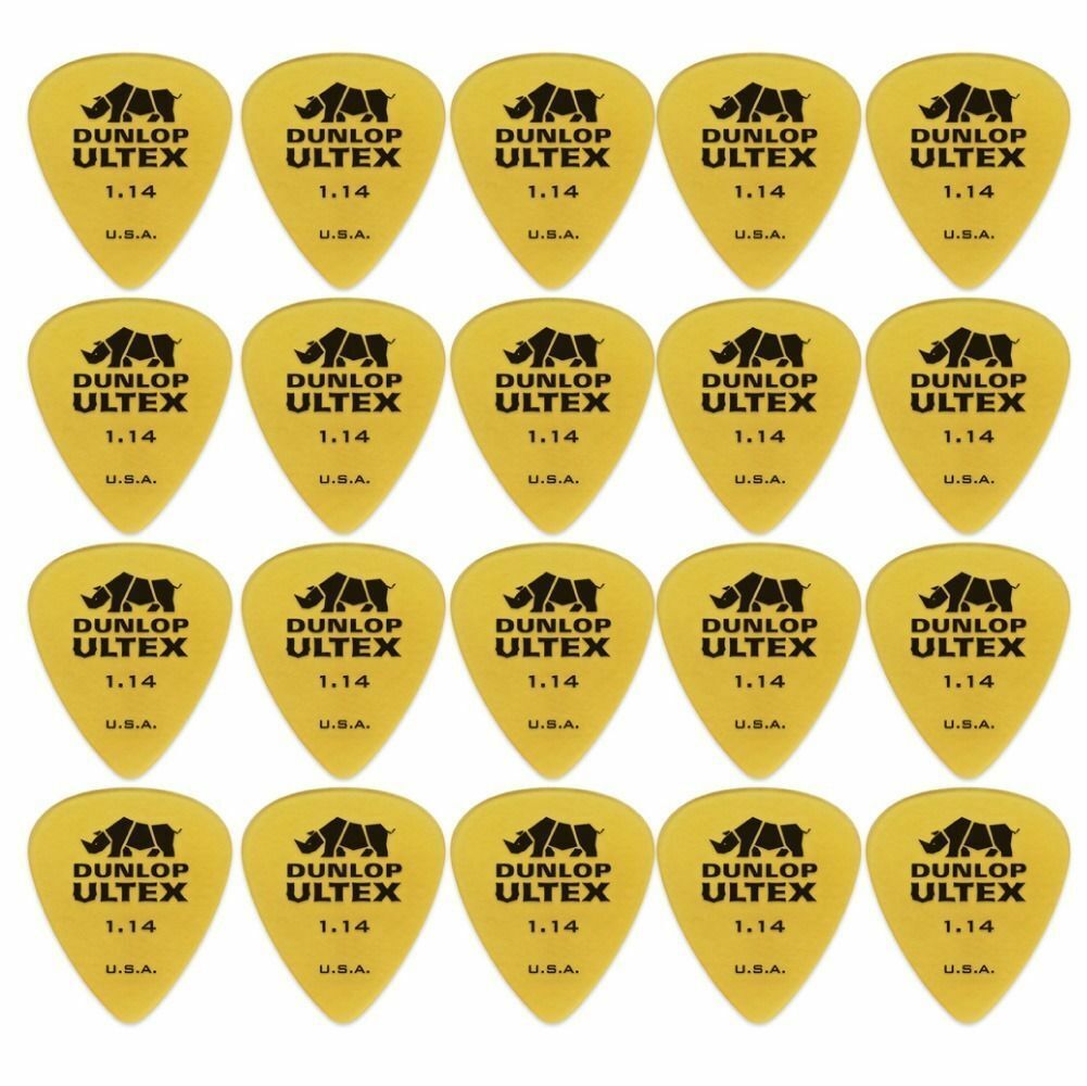 20 x Dunlop Ultex Standard 1.14MM Gauge Guitar Picks 421R Plectrums