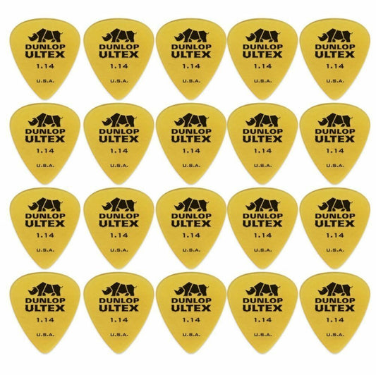 20 x Dunlop Ultex Standard 1.14MM Gauge Guitar Picks 421R Plectrums