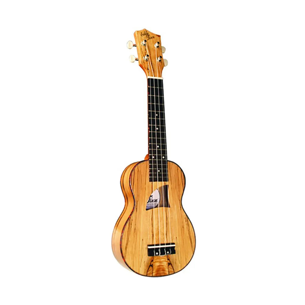 Eddy Finn EF-24 Tenor Ukulele - Spalted Maple Finish, Gloss, Rosewood Fretboard, Mahogany Neck, Chrome Machines