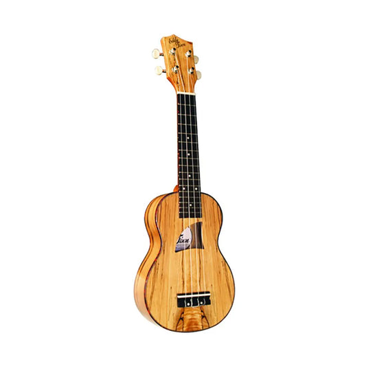 Eddy Finn EF-24 Tenor Ukulele - Spalted Maple Finish, Gloss, Rosewood Fretboard, Mahogany Neck, Chrome Machines