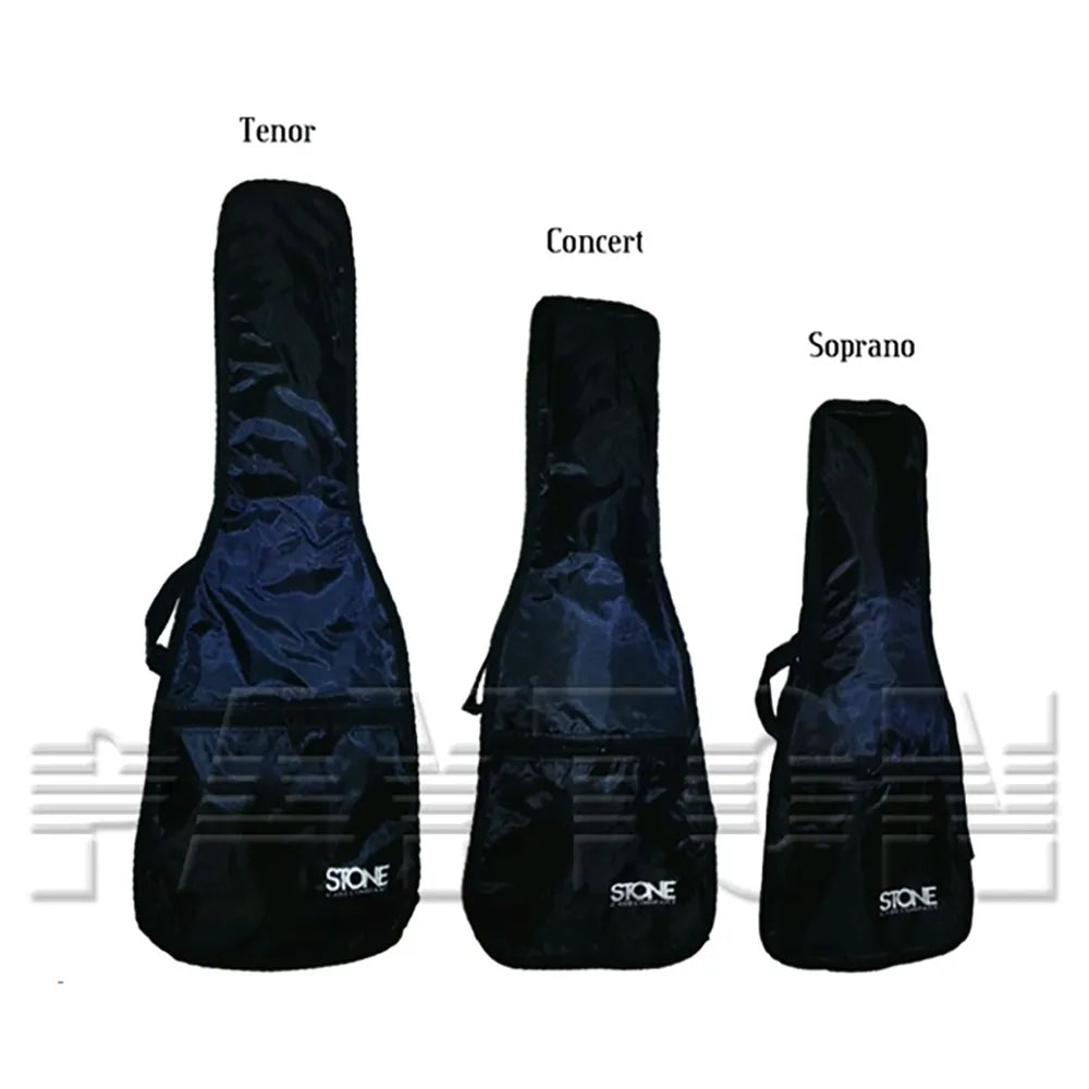Stone Unpadded Soprano Ukulele Bag - Black 600 Denier Cordura with Nylon Outer Shell, Heavy Duty Zippers, Jumbo Pocket, Backpack Straps