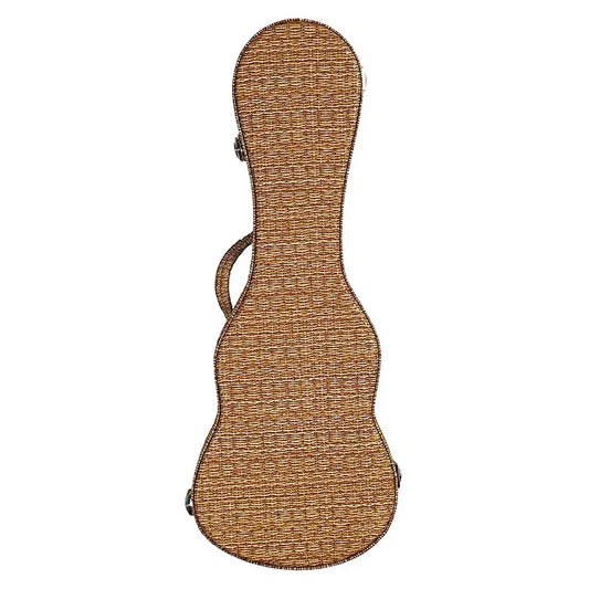 Eddy Finn Rattan Concert Ukulele Case with Plush Interior and Accessory Compartment