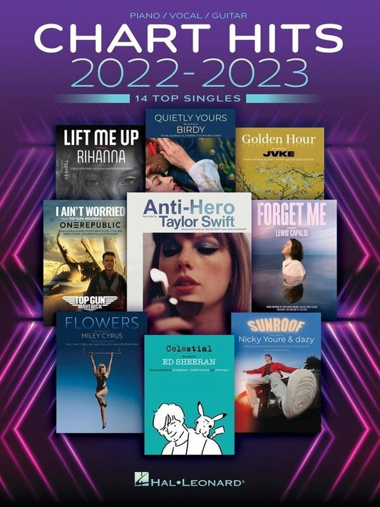 Chart Hits of 2022-2023 PVG Songbook by Hal Leonard, 96 Pages, Includes Piano, Vocal & Guitar Arrangements