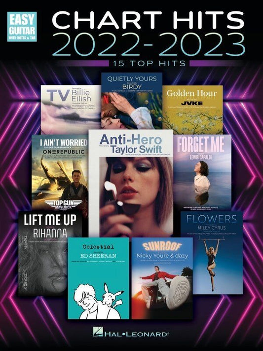 Chart Hits 2022-2023 Easy Guitar Notes & TAB Songbook