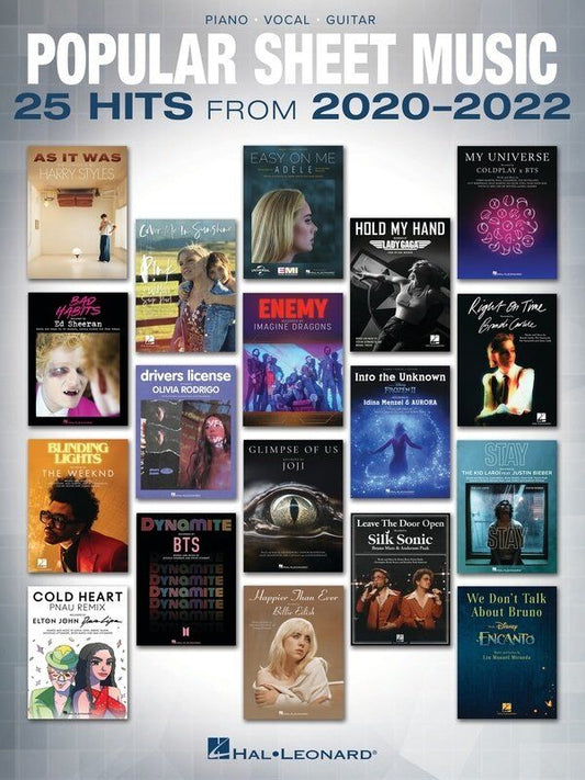 Popular Sheet Music: 25 Hits from 2020-2022 for Piano, Vocal & Guitar