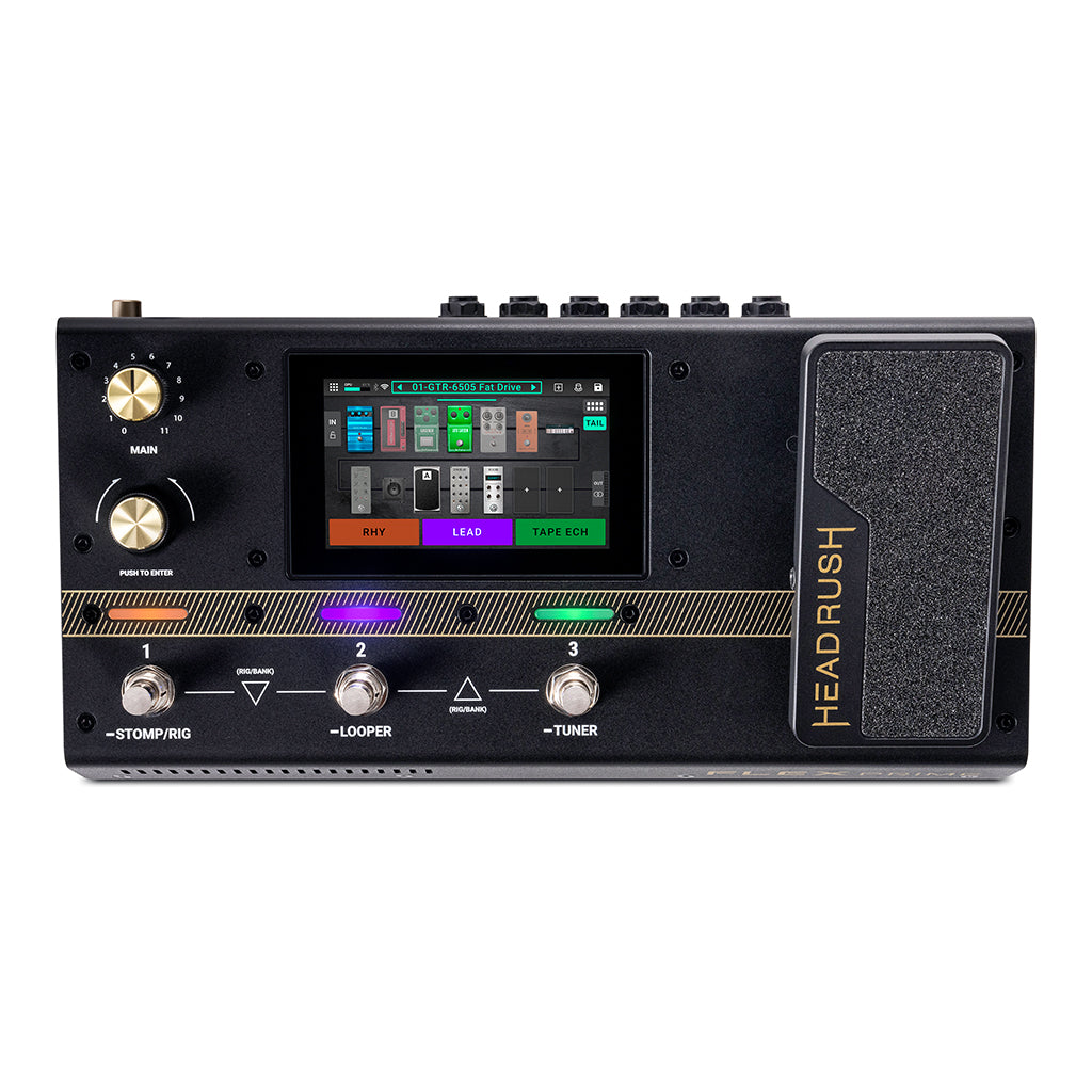 HeadRush Flex Prime Compact FX Pedalboard with 4" Touchscreen, WiFi, Bluetooth, 600+ Effects, and Built-in Expression Pedal