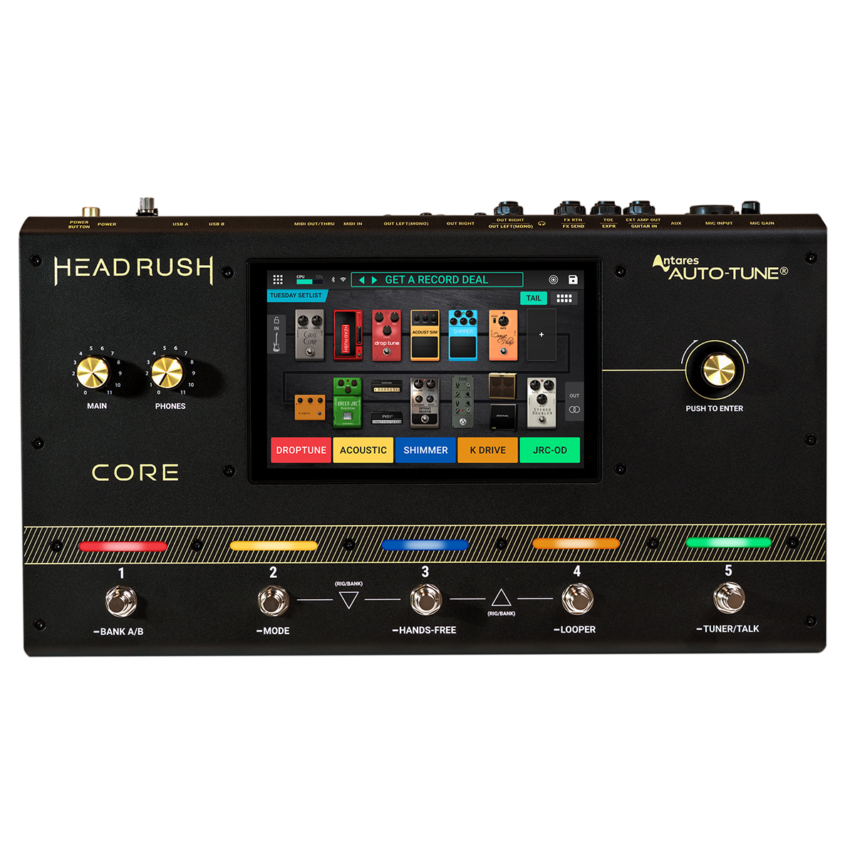 Headrush Core Compact FX Pedalboard with Mic In, WiFi, Bluetooth, Vocal FX, Antares Auto-Tune, 7-Inch Touch Display, Cloning Technology — view 4