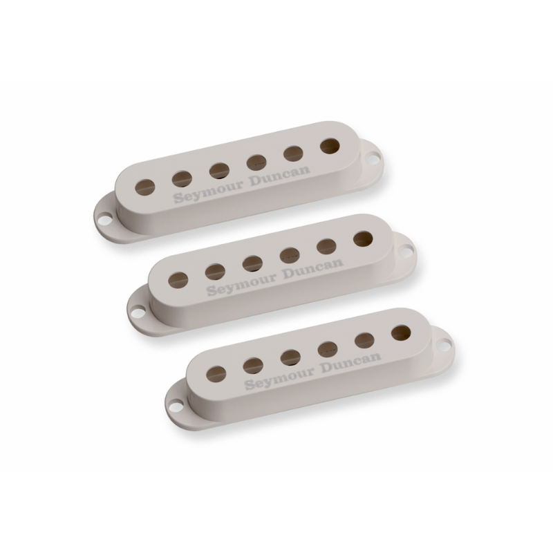 SD S Cover Parchment Stratocaster Pickup Covers with Seymour Duncan Logo