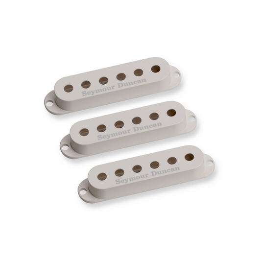 SD S Cover Parchment Stratocaster Pickup Covers with Seymour Duncan Logo