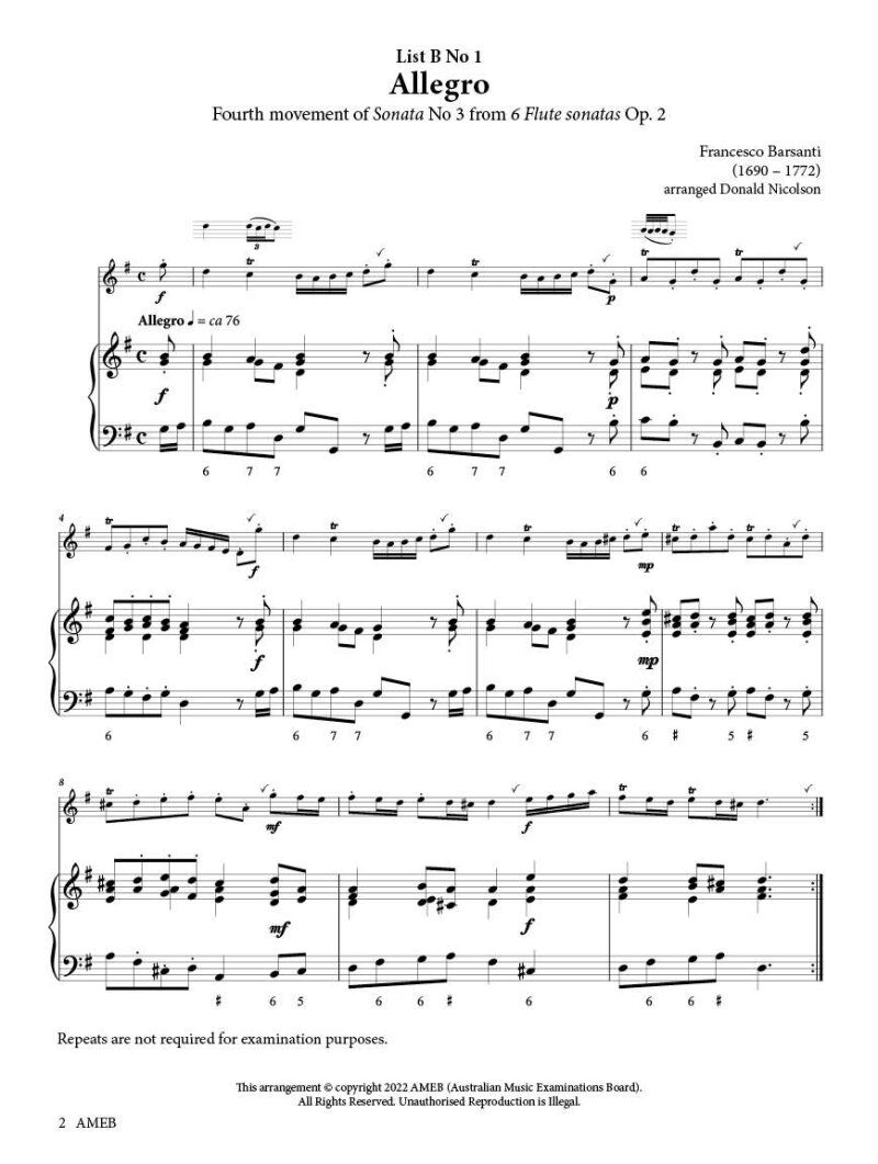 AMEB Flute Series 4 Grade 3 Grade Book — view 4