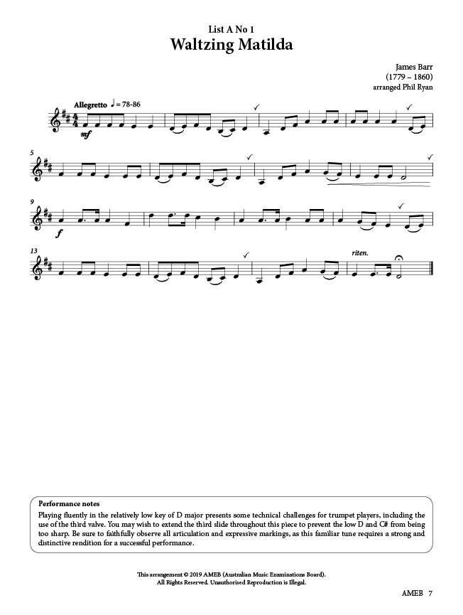 AMEB Trumpet Series 2 Grade 2 Book with Piano Accompaniment — view 3