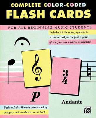 89 Color-Coded Musical Theory Flash Cards for Education Resources