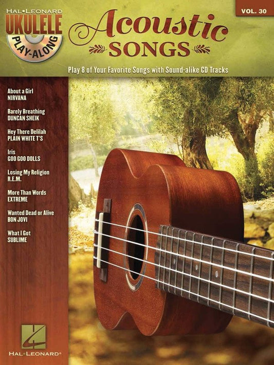 Acoustic Songs — Ukulele Play-Along Vol. 30, Book/CD (Hal Leonard)