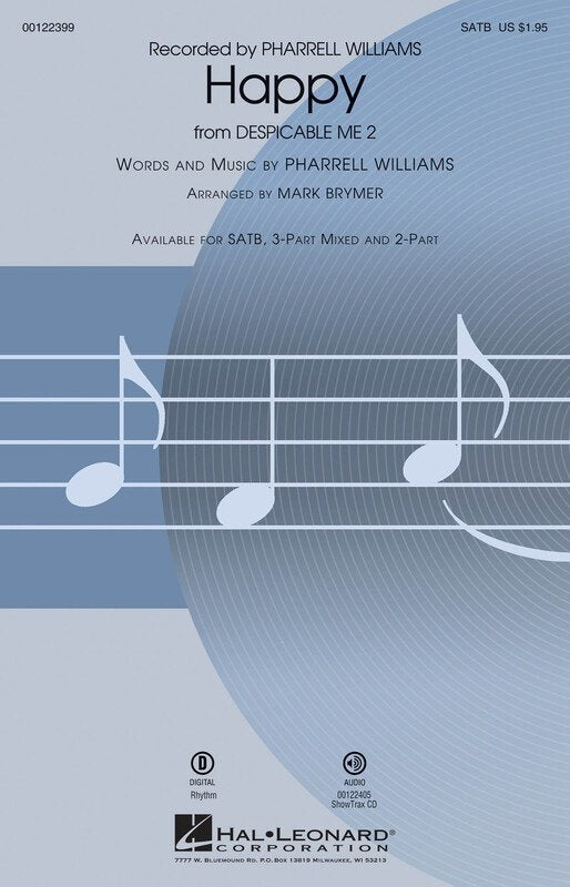 Happy (from Despicable Me 2) — SATB, arr. Brymer (Hal Leonard)