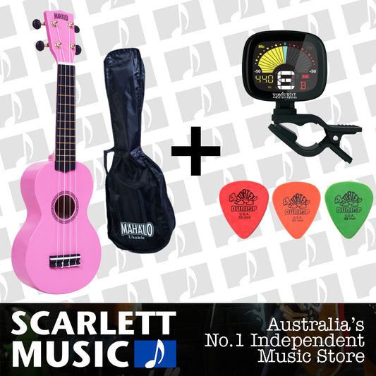 MAHALO Pink Soprano Uke Ukulele MR1-PK - w/FREE Gigbag.