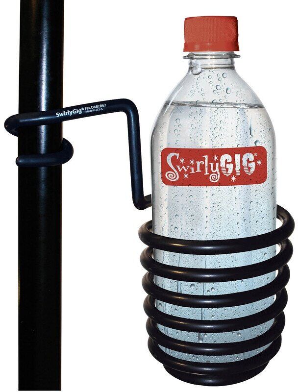 SwirlyGig II Black Drink Holder for Music Stands and Lawn Chairs