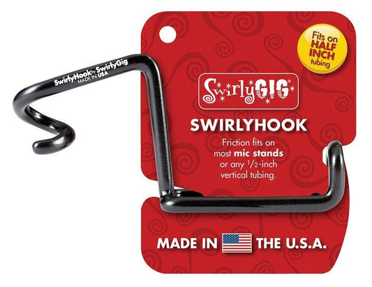 SwirlyHook 1/2 Accessory Holder for Mic Stands and Vertical Tubing