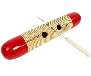 OneTribe Wooden Guiro with Stick - 40cm Length, 6.2cm Diameter