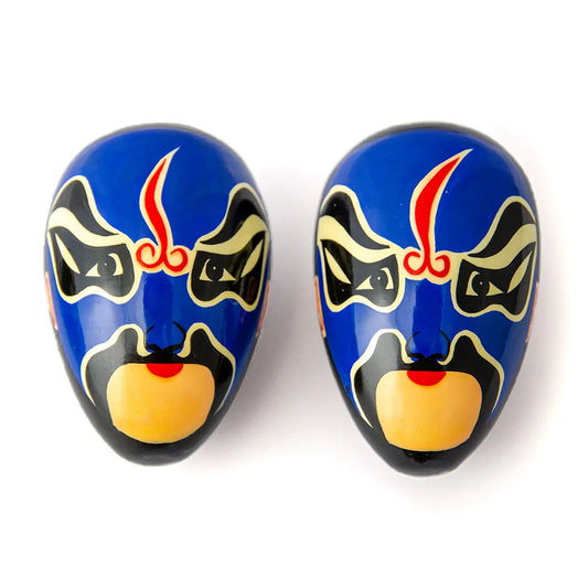 Deluxe Chinese Opera Face Egg Shaker - Blue C