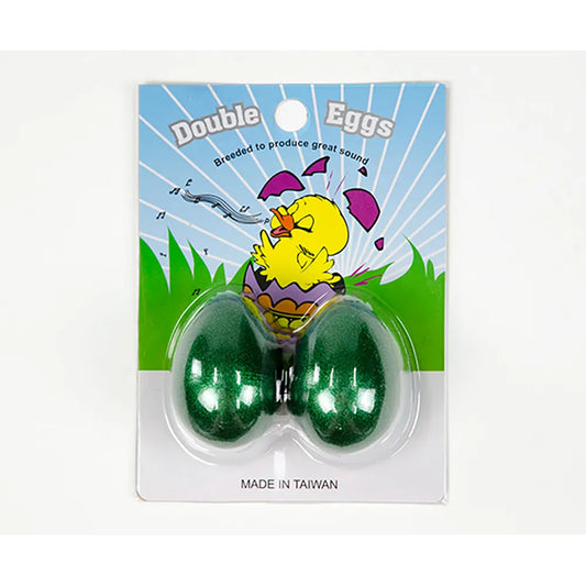 Green Egg Shakers Double Eggs on Card (Pair)