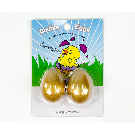 Gold Egg Shakers Pair on Card
