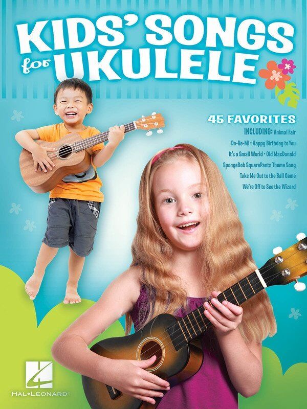 Kids' Songs for Ukulele Songbook - 45 Songs, Melody Line, Lyrics & Chords, 88 Pages, Hal Leonard