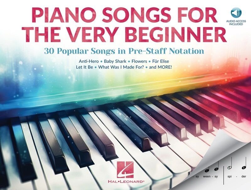 Piano Songs for the Very Beginner: Pre-Staff Notation, 64 Pages, Hal Leonard, Includes Online Audio Access and Playback+ Features