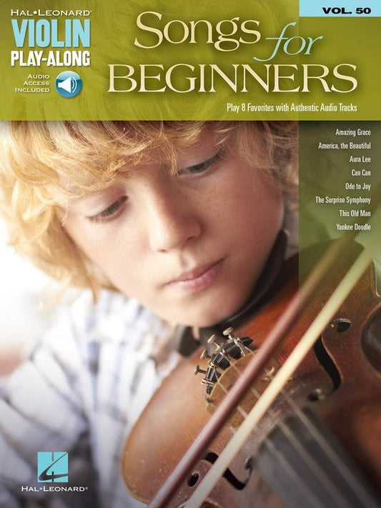 Songs for Beginners — Violin Play-Along Vol. 50, Book/Online Audio (Hal Leonard)
