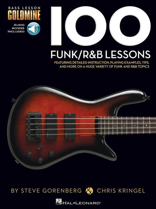 100 Funk/R&B Lessons Bass Goldmine Series Bk/Ola (Hal Leonard)