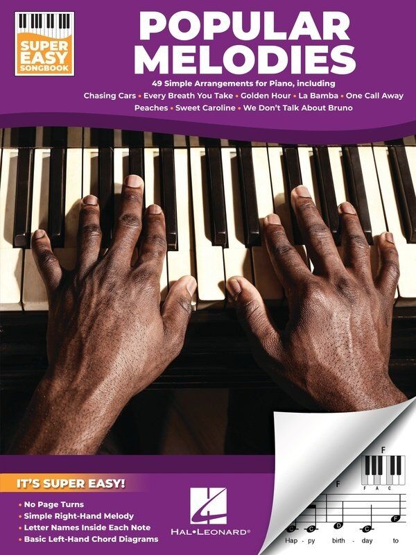 Popular Melodies Super Easy Songbook for Piano & Keyboard - 49 Favorite Songs, E-Z Play, 96 Pages, Hal Leonard
