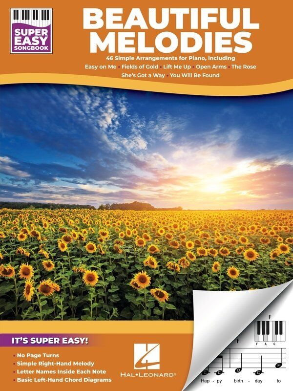 Beautiful Melodies Super Easy Songbook for Piano & Keyboard, 46 Songs, E-Z Play Format, Publisher: Hal Leonard, 96 Pages