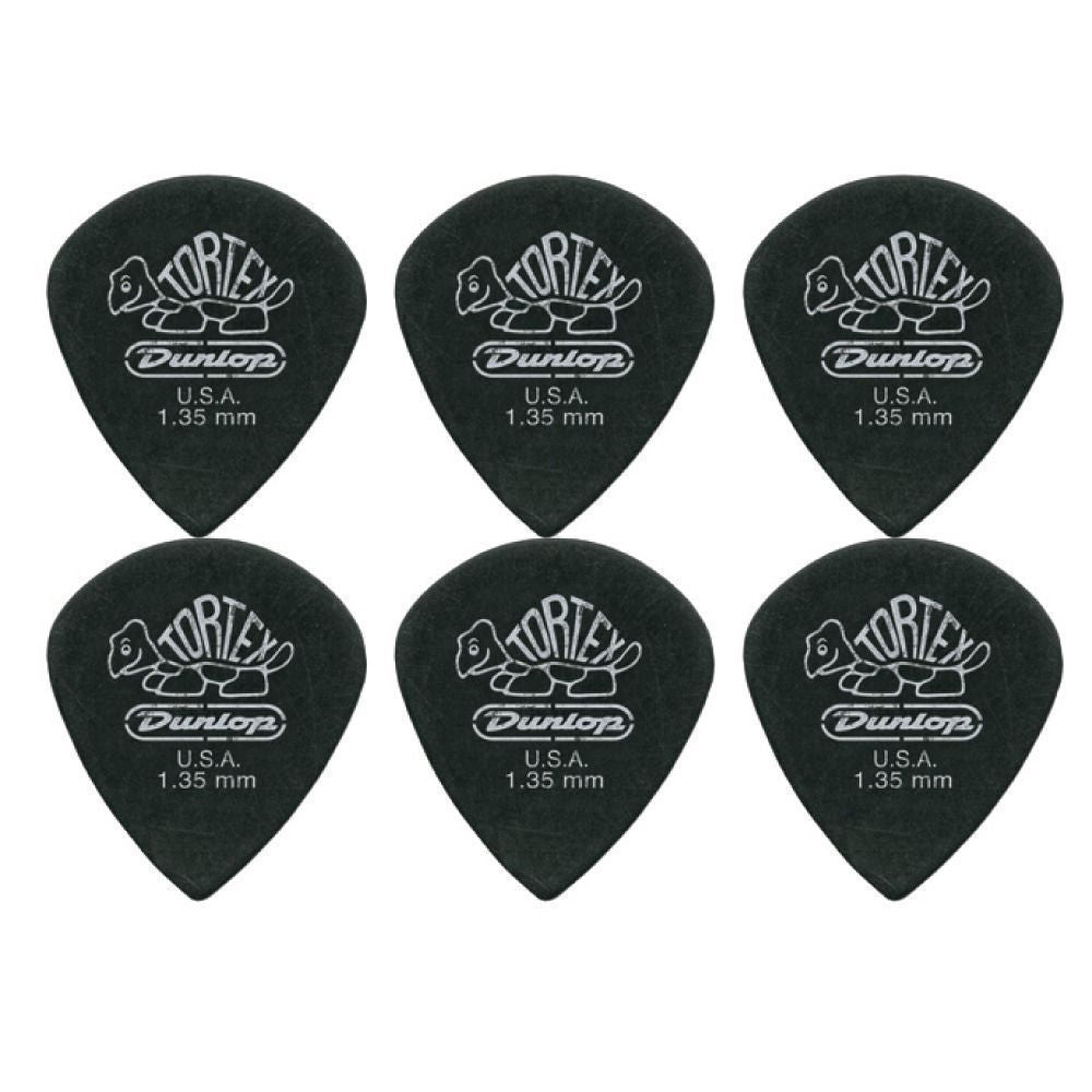 6 x Jim Dunlop Tortex Jazz 3 Pitch Black 1.35mm Guitar Picks III Free Post