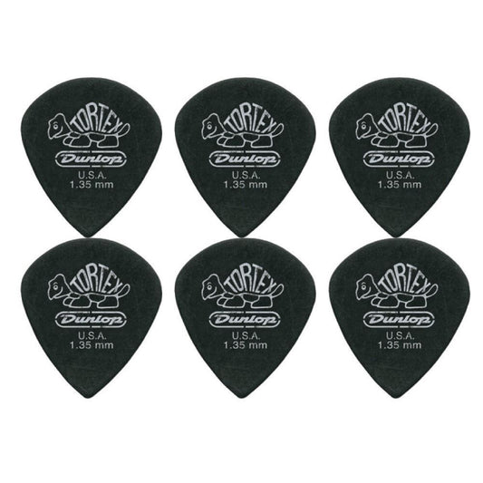 6 x Jim Dunlop Tortex Jazz 3 Pitch Black 1.35mm Guitar Picks III Free Post