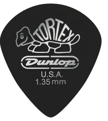 Jim Dunlop 1.35mm TORTEX PITCH BLACK Jazz Guitar Pick - Ex. Heavy (Single)