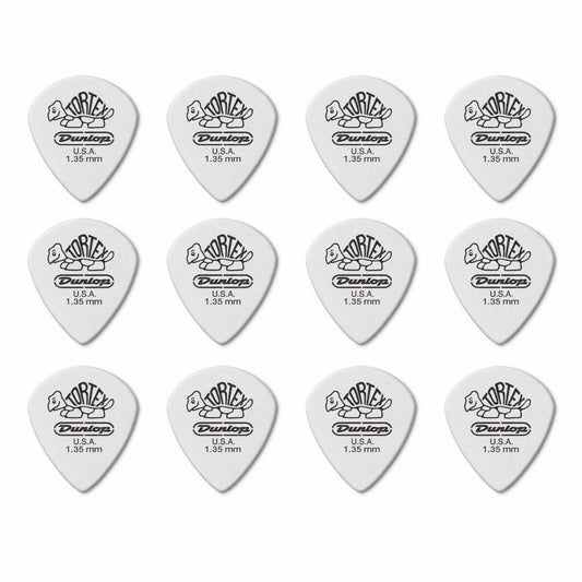 12 x Jim Dunlop Tortex Jazz 3 White 1.35mm Guitar Picks III 478R