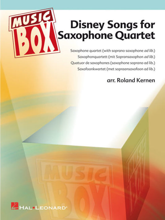 Disney Songs For Saxophone Quartet Score/Parts