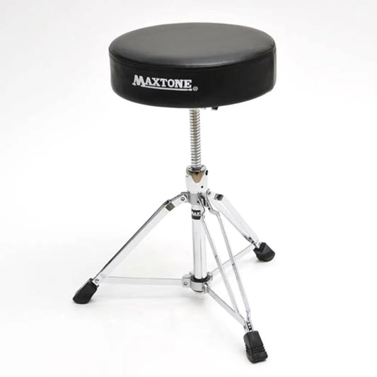 Drum Throne with Embroidered Maxtone Logo, Height Adjustable 46.5-60cm, Padded Seat, Double Braced Legs