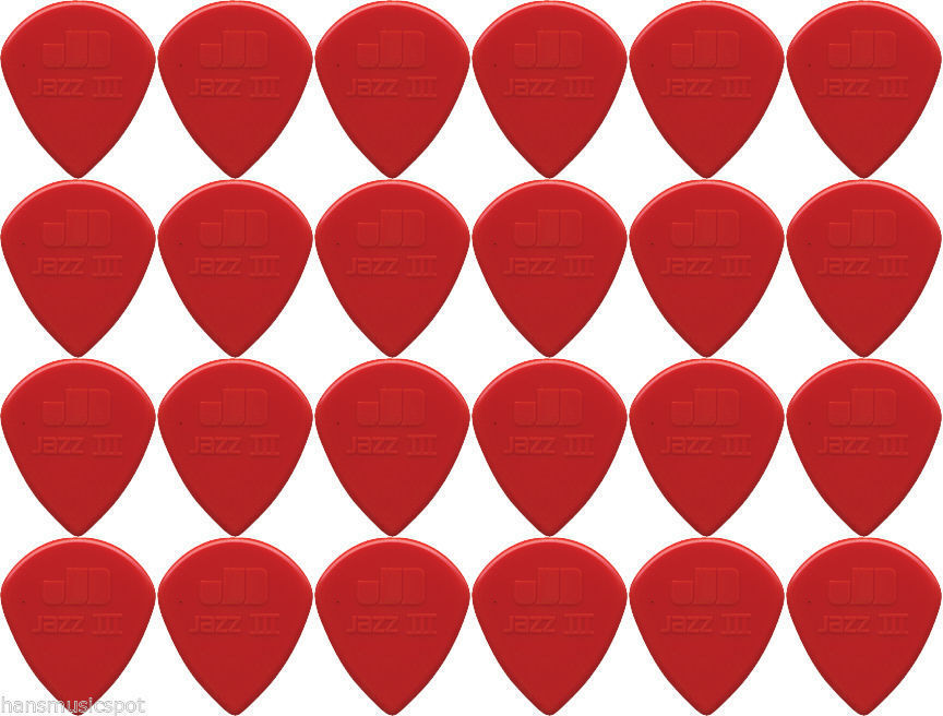 24 x Dunlop Jazz III Red Guitar Picks / Plectrums Free Postage