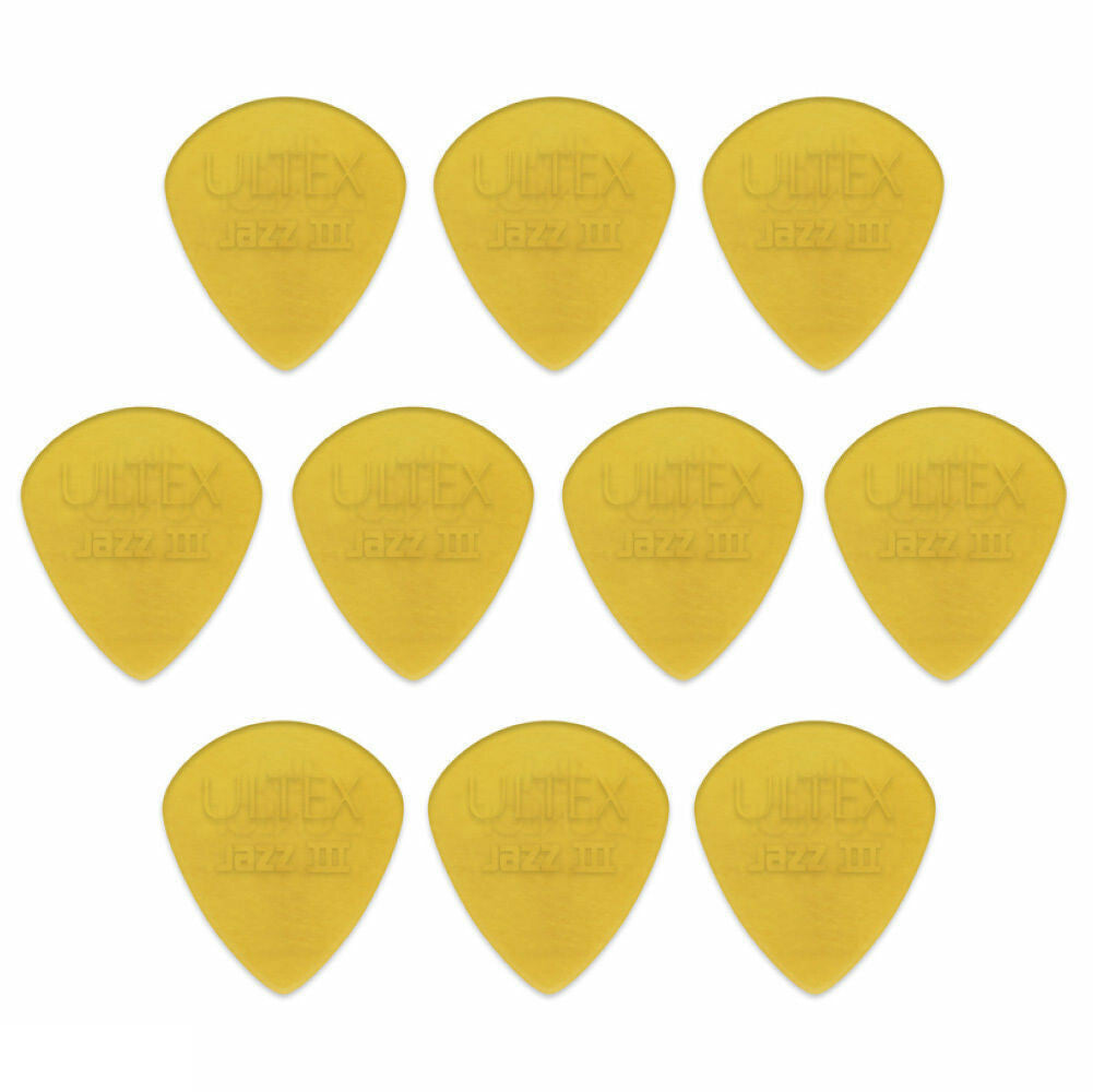 10 x Dunlop Jazz III Ultex Guitar Picks 1.38mm 427R Free Shipping