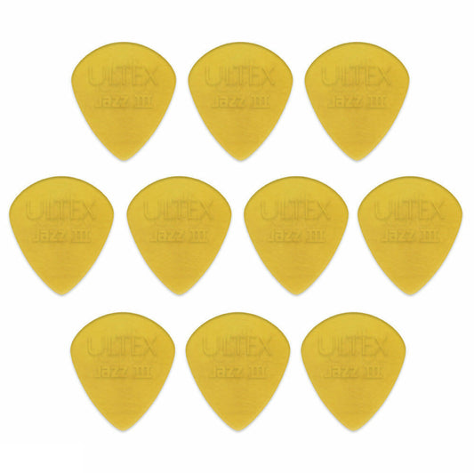 10 x Dunlop Jazz III Ultex Guitar Picks 1.38mm 427R Free Shipping