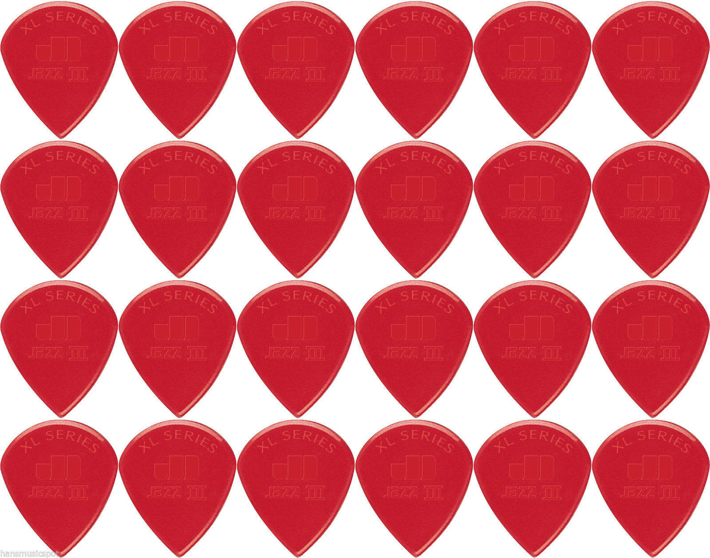 24 x Dunlop Jazz III XL Red Guitar Picks 47RXLN Free Postage