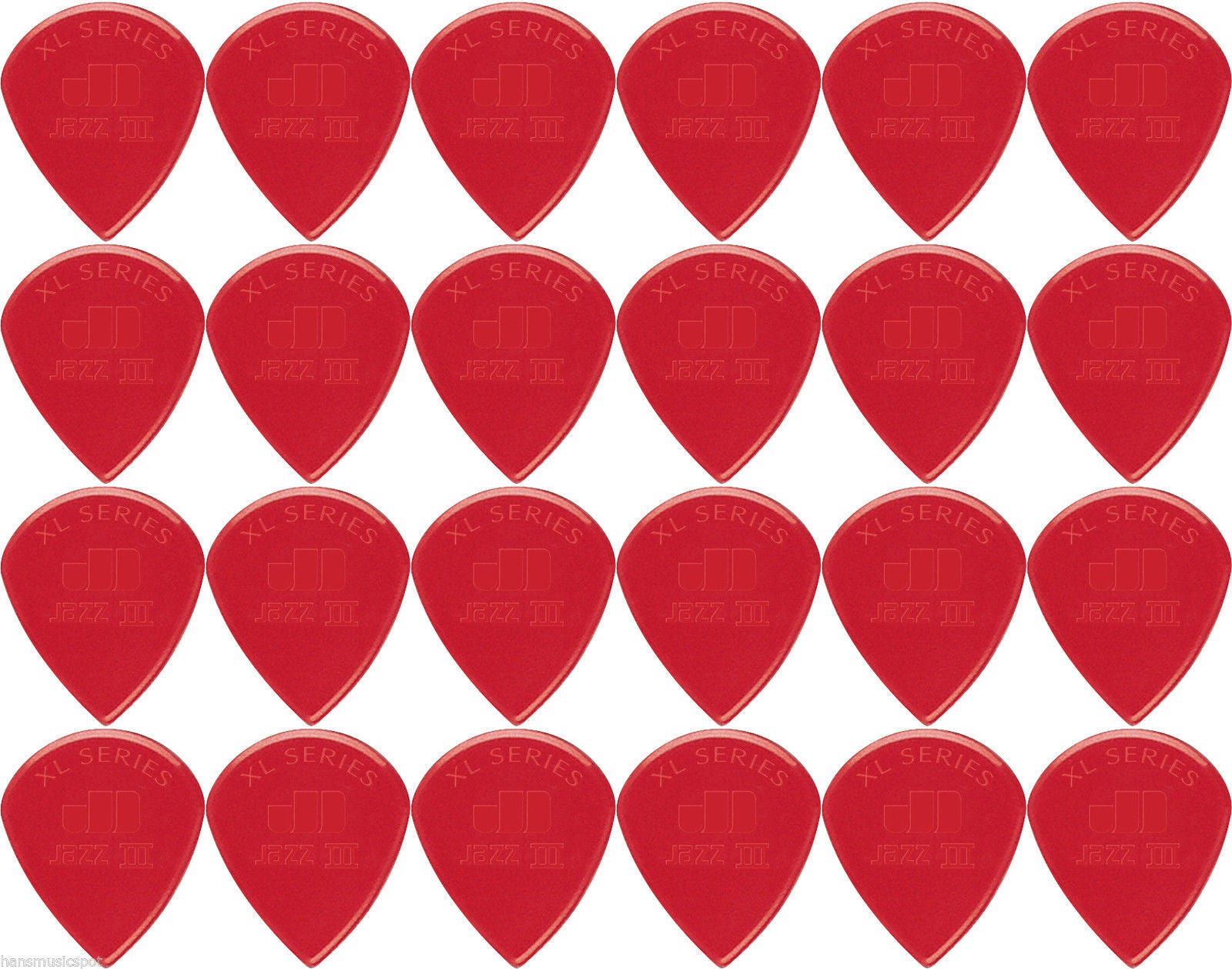 24 x Dunlop Jazz III XL Red Guitar Picks 47RXLN Free Postage