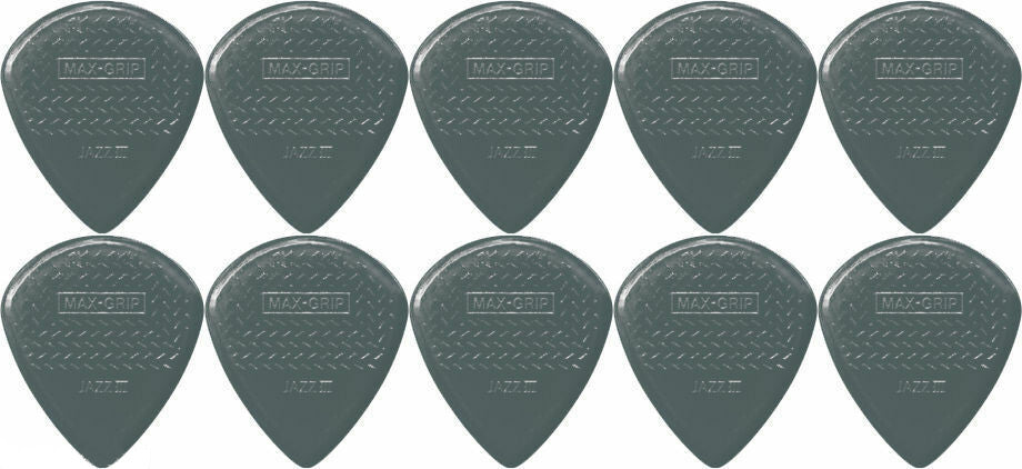 10 x Jim Dunlop Max Grip Jazz 3 Carbon Fiber Gauge Guitar Picks Jazz III
