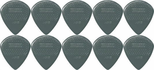 10 x Jim Dunlop Max Grip Jazz 3 Carbon Fiber Gauge Guitar Picks Jazz III