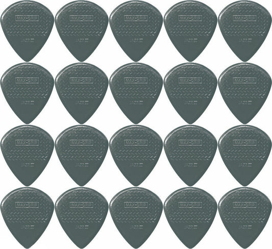 20 x Jim Dunlop Max Grip Jazz 3 Carbon Fiber Gauge Guitar Picks Jazz III