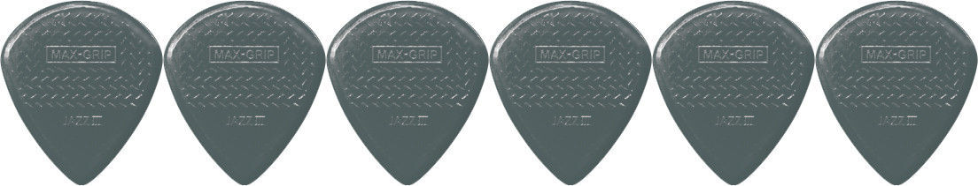 6 x Jim Dunlop Max Grip Jazz 3 Carbon Fiber Gauge Guitar Picks Jazz III