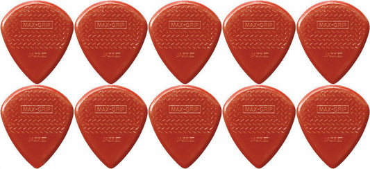 10 x Dunlop Max Grip Jazz 3 Red Guitar Pick Jazz III Free Post