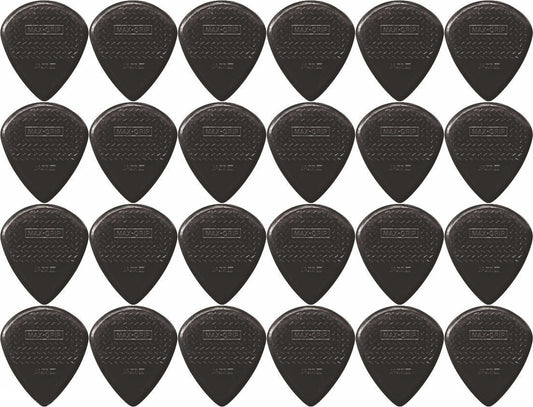 24 x Jim Dunlop Max Grip Jazz 3 Black Guitar Picks 471R3S Jazz III